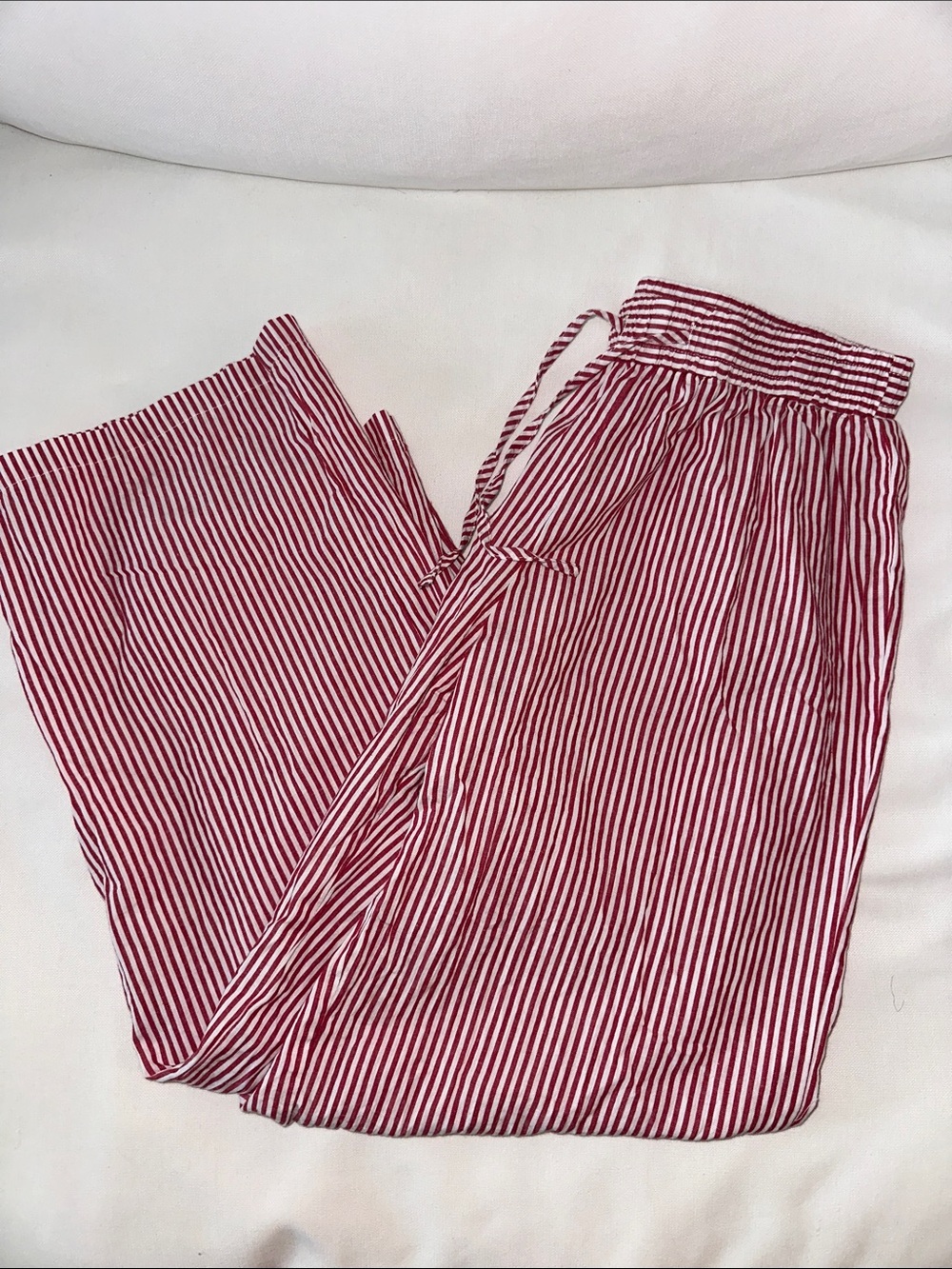 Princess Polly Red and White Striped Linen Pants